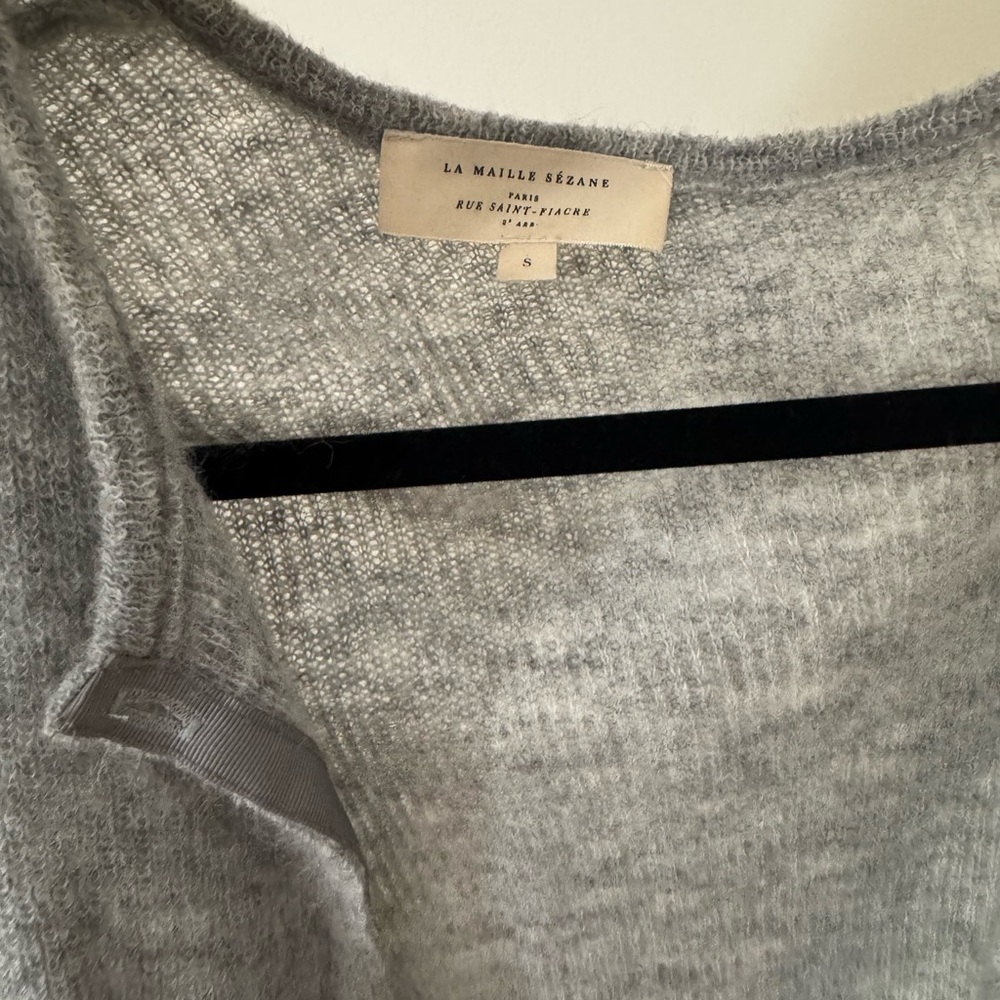 Sezane Light Gray Women's Cardigan Gaspard - Picture 3 of 4